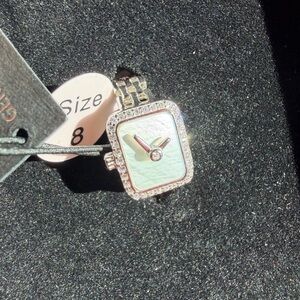 Gemolio Mother of Pearl Ring Watch – Sterling Silver – Size 8 – NWT